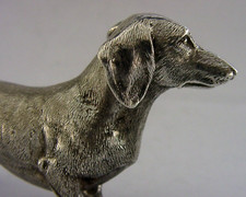 SUPERB LARGE 152g STERLING SILVER DACHSHUND DOG ANIMAL FIGURE 2003 5.25inch
