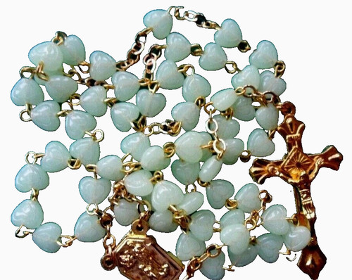 Glass lourdes rosary beads - lourdes,