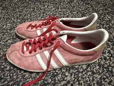 Rare Adidas Originals Gazelles true vintage 70s 80s red suede trainers UK 6