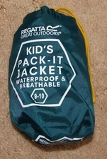 Regatta Boys' Deep Teal Waterproof Packaway Jacket, Age 9-10 Years