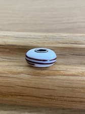 OOAK Trollbeads - Off White With Brown Thread