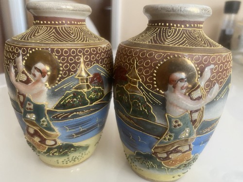 Pair vintage japanese satsuma - pair,