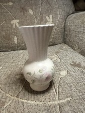 Aldridge Pottery White Ornamental Vase with Flowers in Pastel Colours