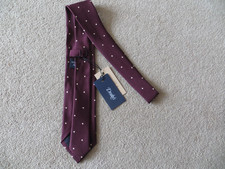 DRAKE'S MICHAEL J DRAKE 100% SILK SPOTTED TIE HAND MADE NEW WITH TAG