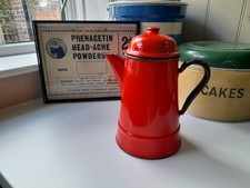 Vintage Red Enamel Coffee Pot