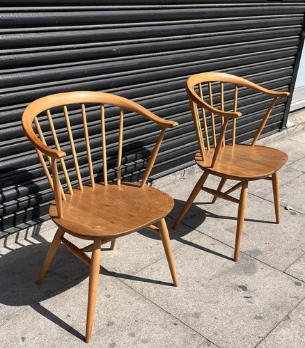 Pair ercol 449a stained elm - of,