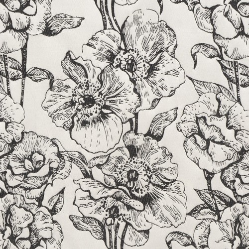 Black white floral bouquet - black,