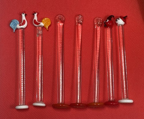 Vintage murano glass swizzle - vintage,