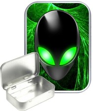 Alien Head Small Silver Hinged