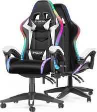 RGB Gaming Chair with LED Lights & Ergonomic Computer Chair Reclining PU Leather