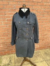 Barbour Vintage Regiment Dark Blue Waxed Trench Coat Ladies Size UK 16