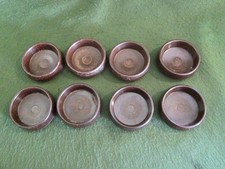 8 Vintage Brown Bakelite 2¾" Diameter Furniture Rest Caster Cups - England