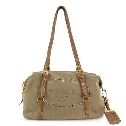 Prada logo canvas leather - logo,