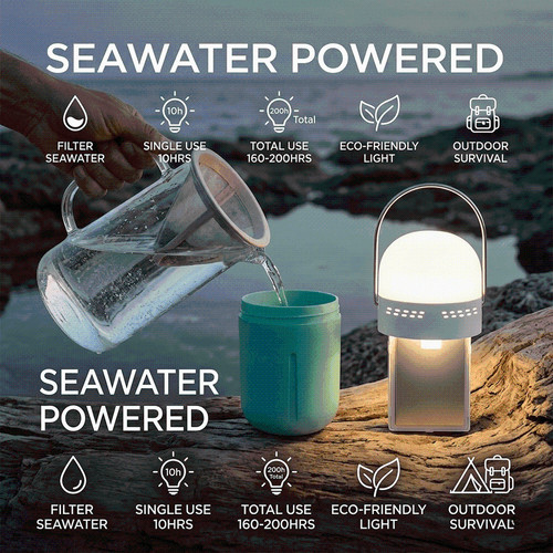 Salt water powered lamp - powered,
