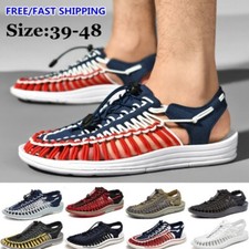 Summer Mens Sandals Outdoor Sport Walking Beach Hand-Woven Slippers Shoes Size