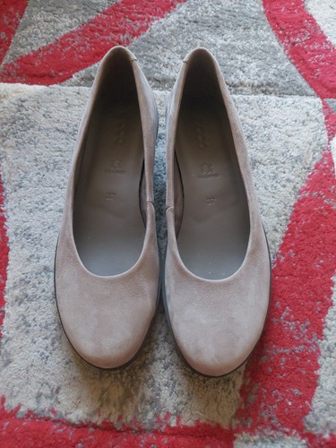 Ecco ladies grey leather flat - ecco,