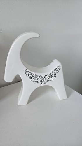White ceramic goat home decor - ceramic,