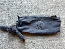 Kipling Pencil Case Make Up Bag Grey Maria Monkey