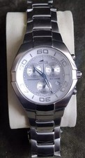Lotus Mens Chronograph Watch 9919 Silver Tone. New Battery.