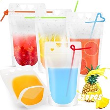 Reusable clear drink pouches - reusable,