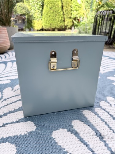 Sage green metal storage box - green,