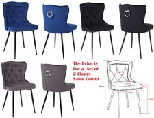 set of 2 Velvet Dining Chairs