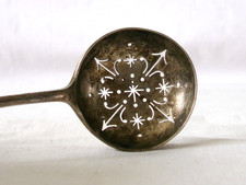 Vintage Sterling Silver Small Sugar Sifter Spoon English Hallmark Sheffield 1906