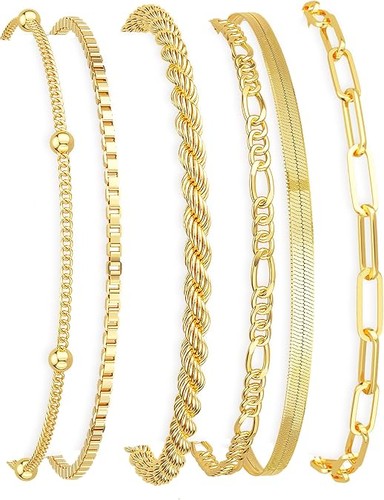 14k gold plated bracelets - gold,