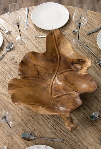 Reclaimed teak leaf - teak, display