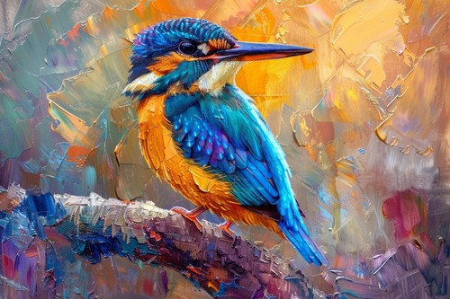 Kingfisher bird canvas picture - kingfisher,