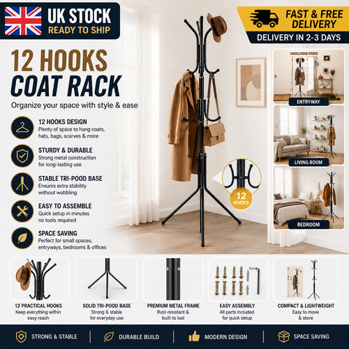 Metal freestanding coat rack - metal,