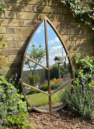 Leaf shape garden mirror - shape,