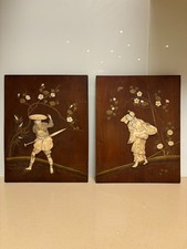 Pair of Shibayama Panels Meiji