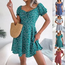 Womens Boho Floral A-Line Mini