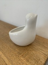 Small White Ceramic Bird Pot