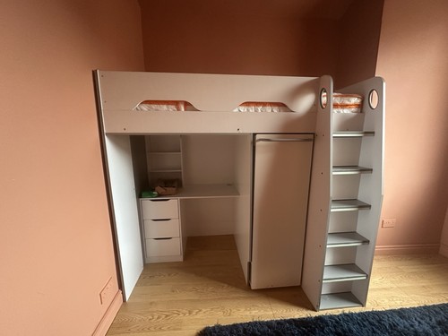 White high sleeper cabin bed - white,
