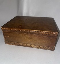 WOODEN EDWARDIAN WOODEN CIGARETTE / CARD / TOOTHPICK BOX