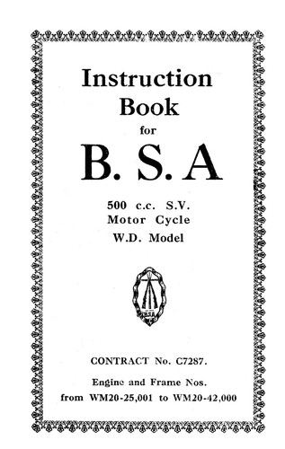 Bsa m20 500cc - w.d,