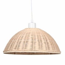 Natural Wicker Ceiling Light Shade Pendant Lampshade Easy Fit Scandi Boho Rattan