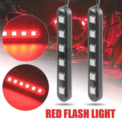 Red motorcycle led strobe - 2x,