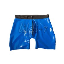 Blue Men's Latex Shorts with