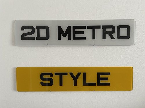 Metro style show number plates - metro,