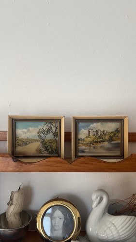 Pair vintage original oil - of,