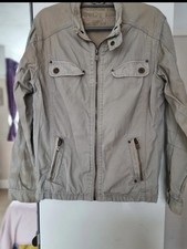 TOM WOLFE BEIGE Zipped Cotton JACKET SIZE MEDIUM