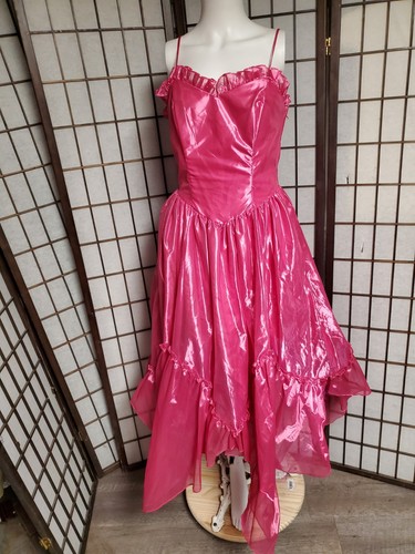 Vtg 80s pink - prom, dress