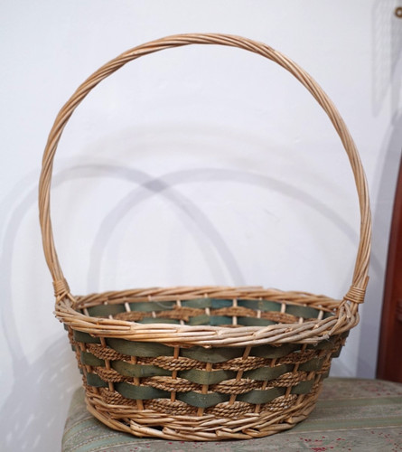 Woven wicker basket natural - woven,