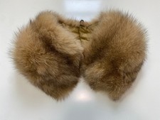 Natural Light Brown Real Fox Fur Collar Scarf Hood Trim