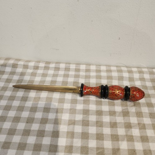 Vintage wooden handle brass - wooden,