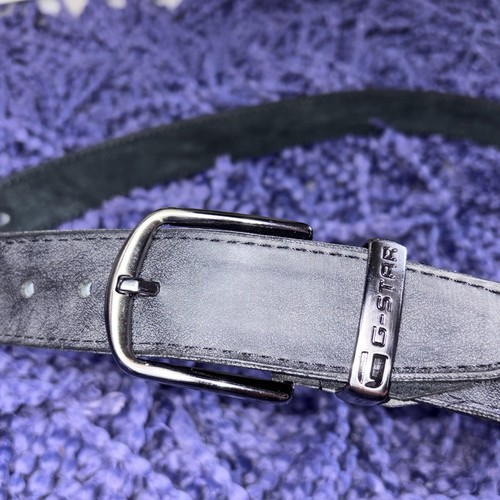 Star raw leather belt black - raw,