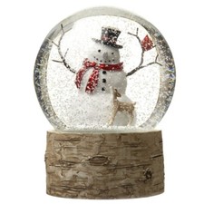 Heaven Sends Woodland Snowman Christmas Snowglobe with Wooden Base Novelty Decor
